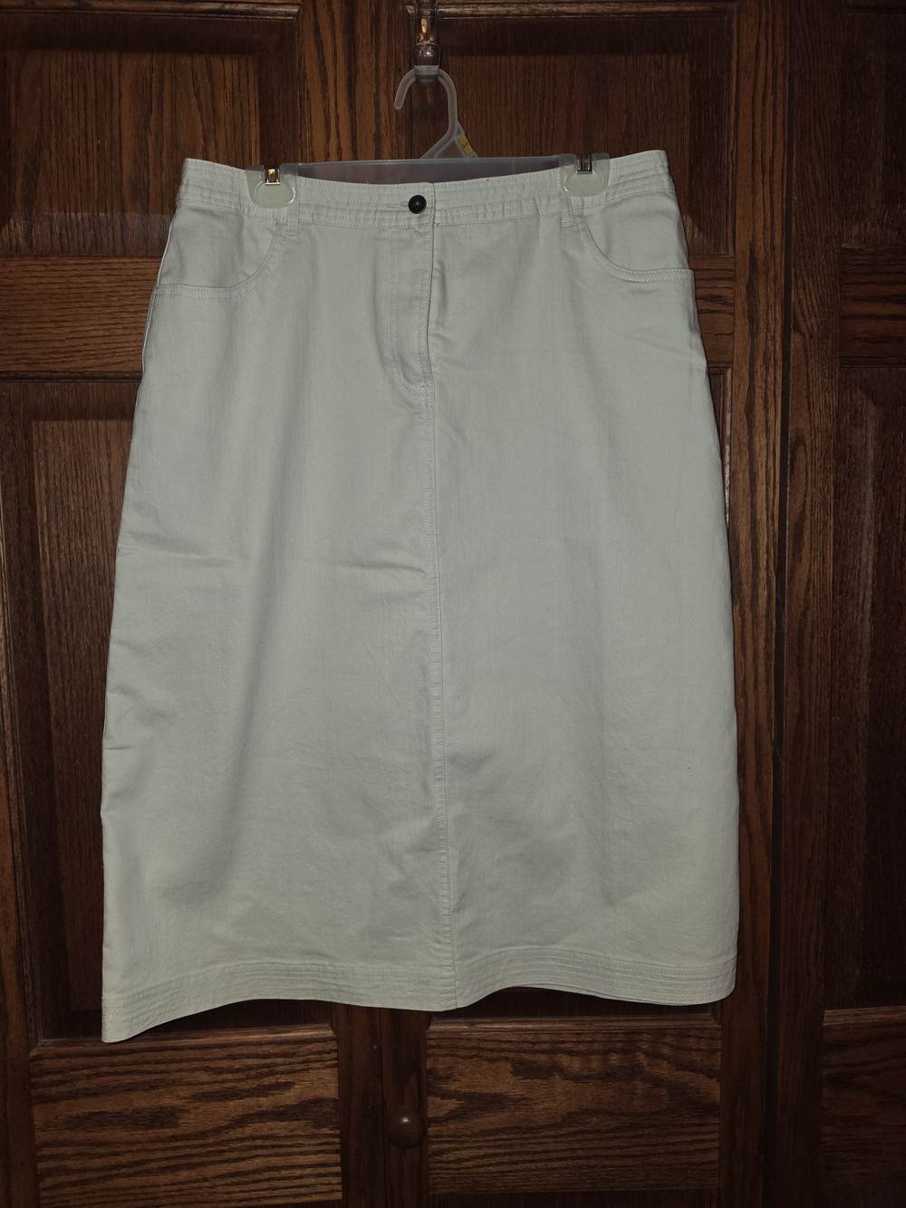 Christopher & Banks Light Cream Midi Skirt